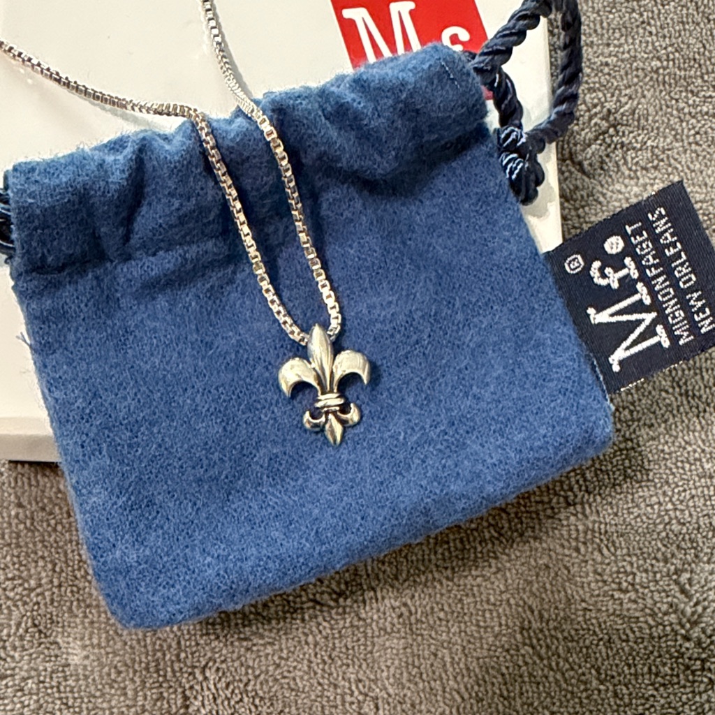 Mignon Faget Sterling Silver Fleur De Lis Pendant And Chain